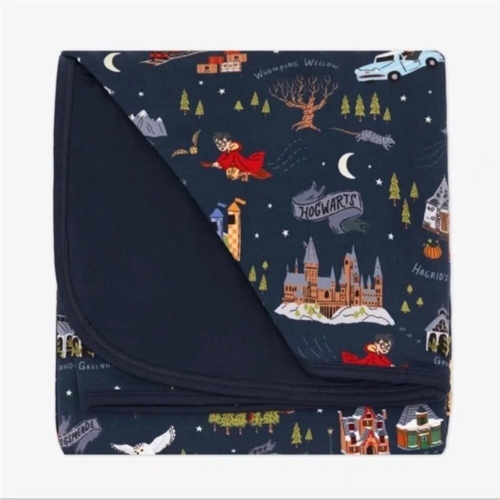 Kids Hogwarts Themed Cloud Blanket - Navy
